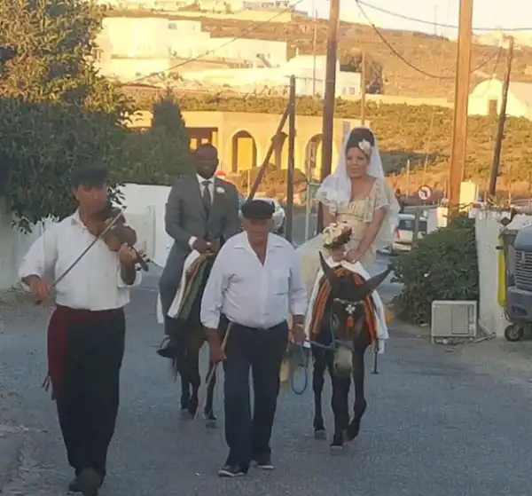 Awww...Monalisa Chinda and Husband riding horses on their wedding